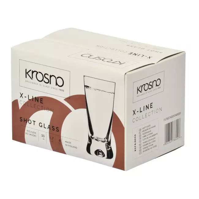 Kieliszki do wódki Krosno X-Line 50 ml opakowanie